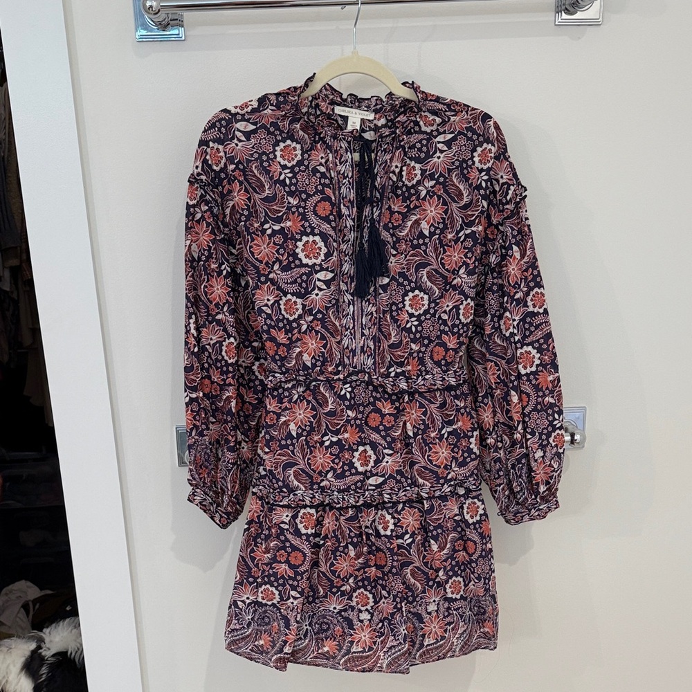 Floral Long Sleeve Mink Dress